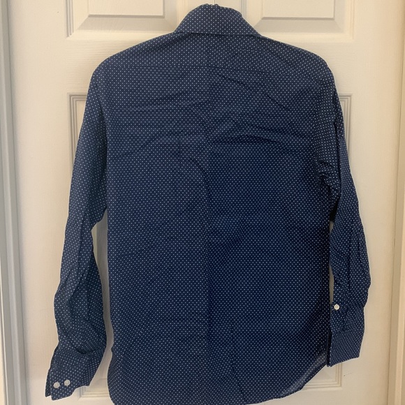 Michael Kors blue dotted long sleeve dress shirt Sz 15, 32/33 Slim fit - Picture 3 of 6